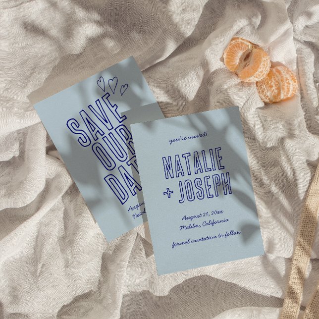 Handgeschriebene farbenfrohe Retro Einzigartige mo Save The Date (Von Creator hochgeladen)