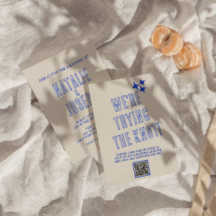 Handgeschriebene farbenfrohe Retro-Einzigartigkeit Einladung