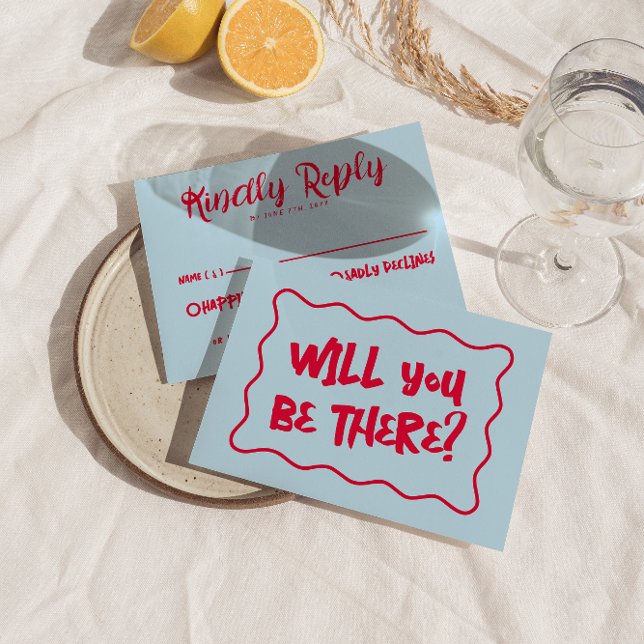 Handgeschriebene farbenfrohe Retro fett helle Hoch RSVP Karte (Von Creator hochgeladen)