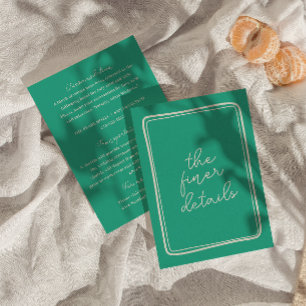 Handgeschriebene farbenfrohe Retro Moderne Hochzei Begleitkarte