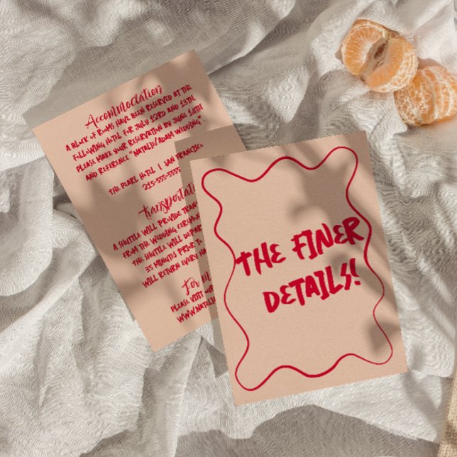 Handgeschriebene farbenfrohe Retro Moderne Hochzei Begleitkarte (Von Creator hochgeladen)