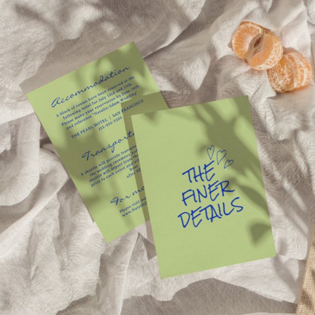 Handgeschriebene farbenfrohe Retro Moderne Hochzei Begleitkarte (Von Creator hochgeladen)