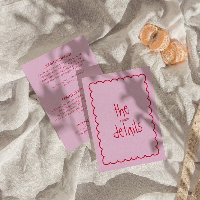 Handgeschriebene farbenfrohe Retro Moderne Hochzei Begleitkarte (Von Creator hochgeladen)