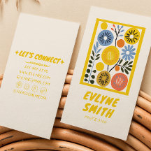 Handgeschriebene, gelb Gezeichnet Retro Floral Ein