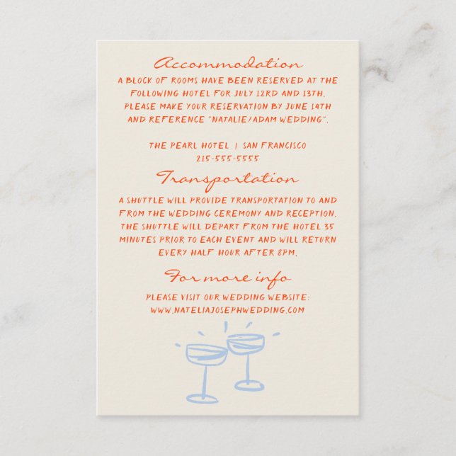 Handgeschriebene, gemalte, polstrische Hochzeitsde Begleitkarte (Vorderseite)