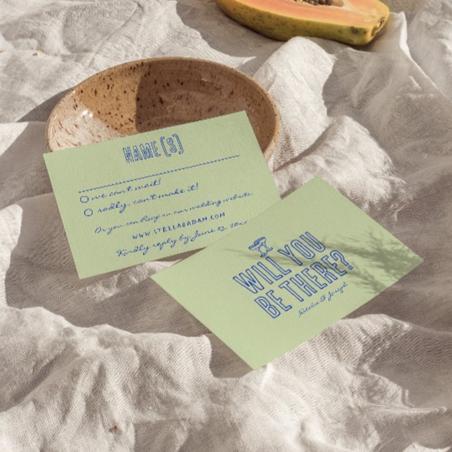 Handgeschriebene Gezeichnet bunt Retro Funky Weddi RSVP Karte (Von Creator hochgeladen)