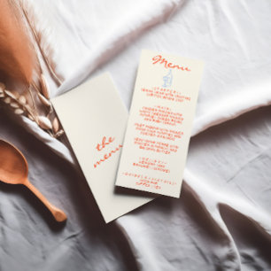 Handgeschriebene, Gezeichnet gemalte, eigenartige  Menükarte