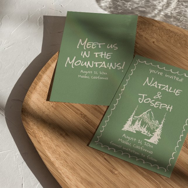 Handgeschriebene, Gezeichnet Hochzeit von Green Cr Save The Date (Von Creator hochgeladen)