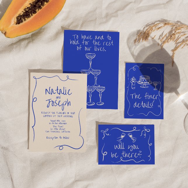 Handgeschriebene Gezeichnet moderne Funky Unique W Einladung (Von Creator hochgeladen)