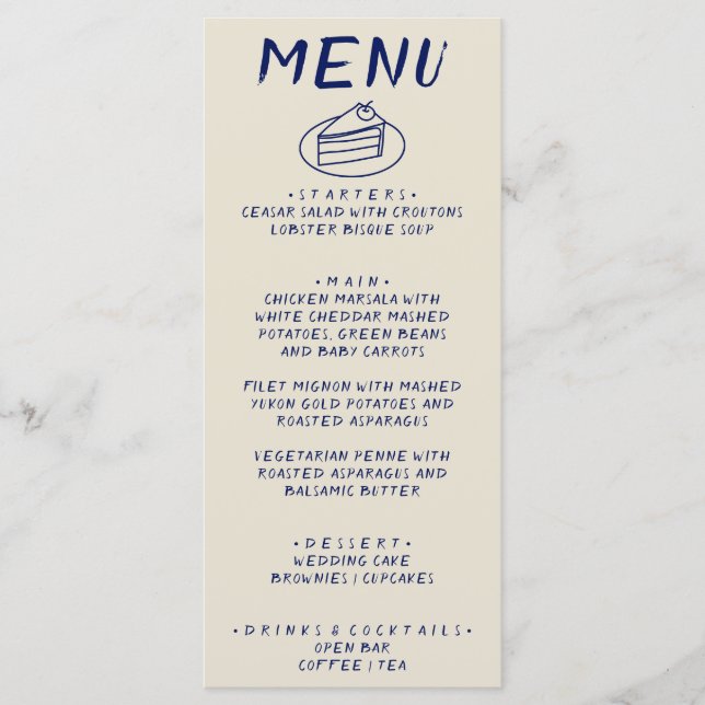 Handgeschriebene Gezeichnet Retro Bold Modern Boho Menükarte (Vorderseite)