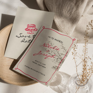 Handgeschriebene Gezeichnet Retro Whimsical Fun We Save The Date