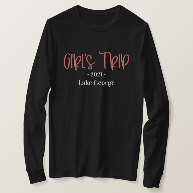 Handgeschriebene Girl's Trip Location und Year T - T-Shirt (Design vorne)