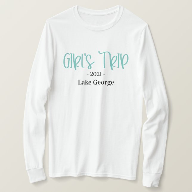 Handgeschriebene Girl's Trip Location und Year T - T-Shirt (Design vorne)