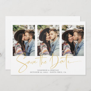 Handgeschriebene Gold-Script-Typografie Save The Date