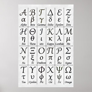 Handgeschriebene griechische Buchstaben   Griechis Poster