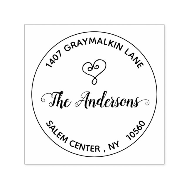 Handgeschriebene Herz-Rücksendeadresse Permastempel (Design)