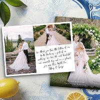 Handgeschriebene Hochzeit Danke Fotokarte