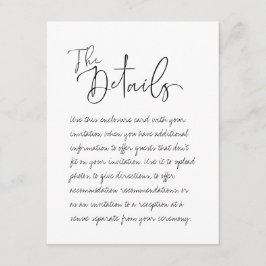 Handgeschriebene Hochzeit der Detailverpackungskar Begleitkarte