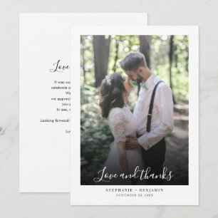 Handgeschriebene Hochzeit von Foto Script Dankeskarte