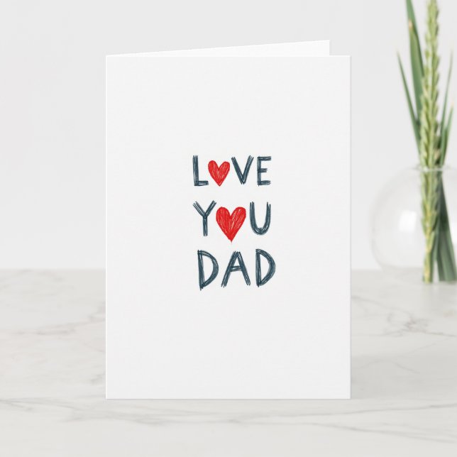 Handgeschriebene "Ich liebe dich Papa" Karte (Vorderseite)