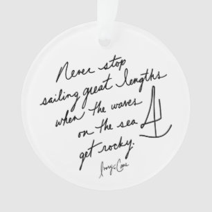 Handgeschriebene Inspirierende Segel-Never-Stop Ornament