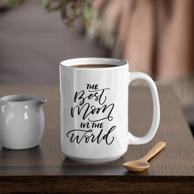 Handgeschriebene Kalligrafie Die beste Mama der We Kaffeetasse (Von Creator hochgeladen)