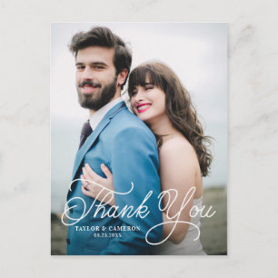 Handgeschriebene Kalligrafie-Hochzeit - vielen Dan Postkarte