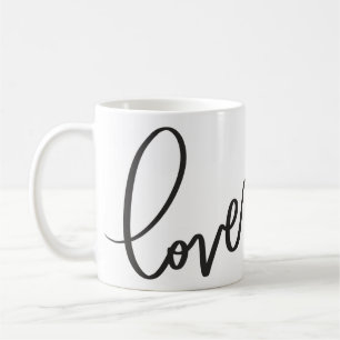Handgeschriebene Kalligrafie-Schrift Liebe Kaffeetasse