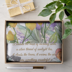 Handgeschriebene Kalligraphie weiß Moderne botanis Seidenpapier