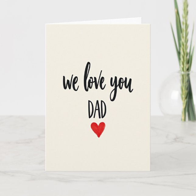 Handgeschriebene Karte "Wir lieben Papa" (Vorderseite)