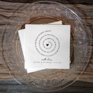 Handgeschriebene Liebesnotiz Spirale Text Herz Hoc Serviette