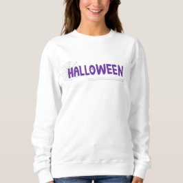 Handgeschriebene lila Schrift Spinnennetz Hallowee Sweatshirt