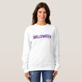 Handgeschriebene lila Schrift Spinnennetz Hallowee Sweatshirt
