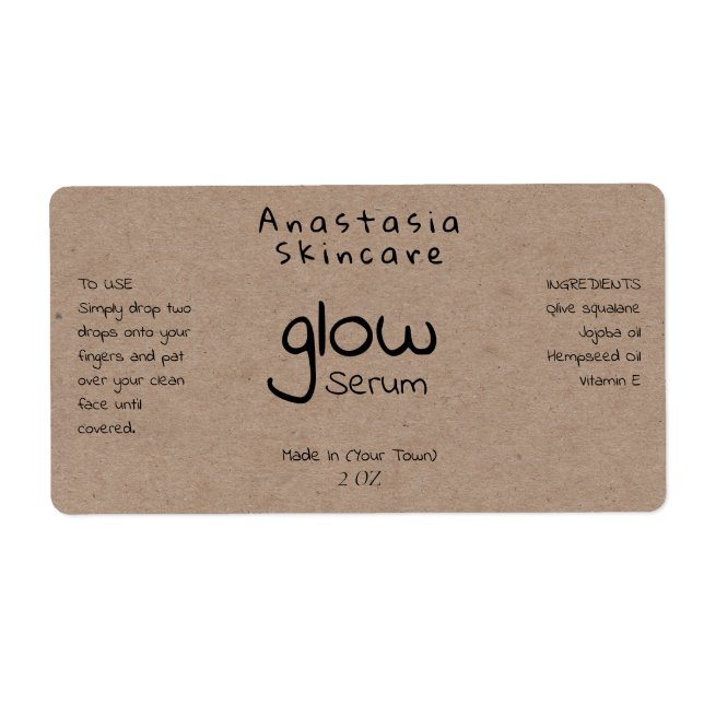 Handgeschriebene Minimalistisch Styling-Face-Serum (Vorne)