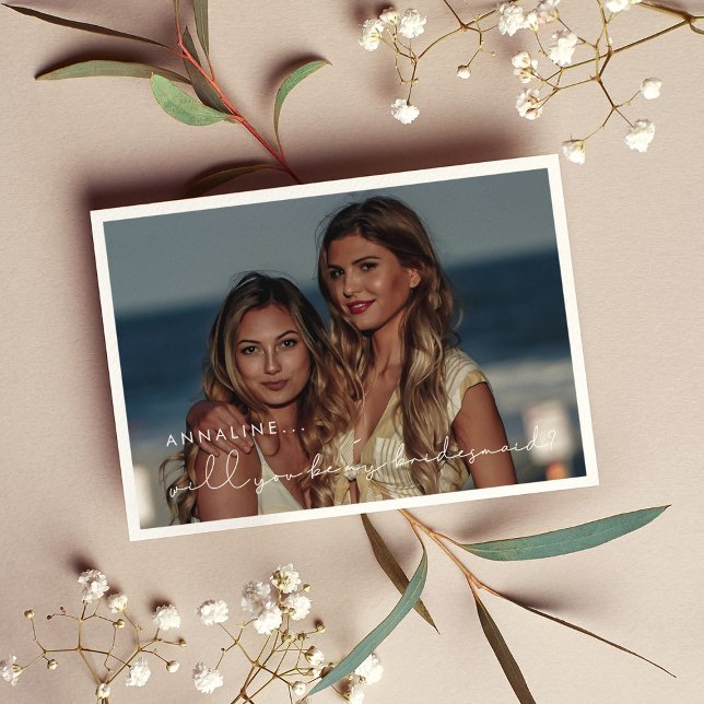 Handgeschriebene minimalistische Bridesmaid-Vorsch Einladung (Von Creator hochgeladen)