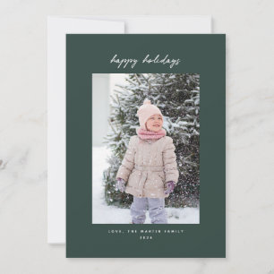 Handgeschriebene Minimalistische Green Holiday Fot Feiertagskarte