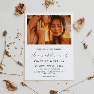 Handgeschriebene minimalistische Hochzeitsfotograf Einladung