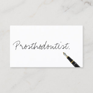 Handgeschriebene Minimalistische Prosthodontie-Sch Visitenkarte