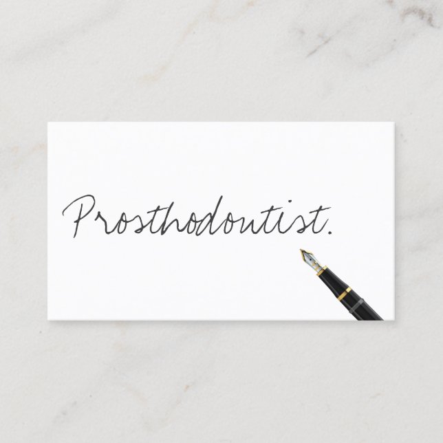 Handgeschriebene Minimalistische Prosthodontie-Sch Visitenkarte (Vorderseite)
