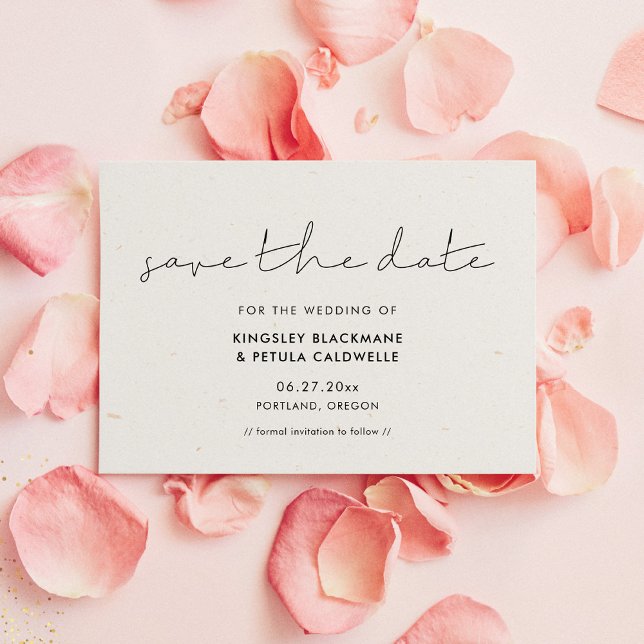 Handgeschriebene minimalistische Save the Date Ein (Handwritten minimalist save the date invitation)