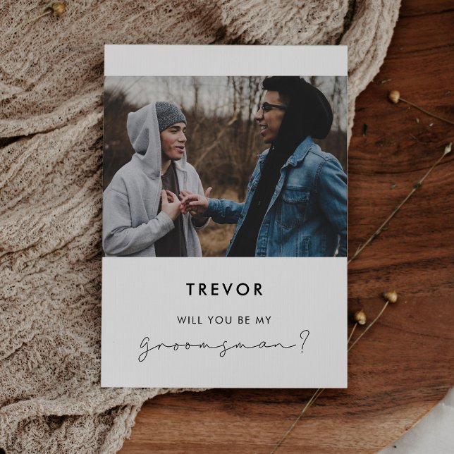 Handgeschriebene minimalistische Trauzeuge-Vorschl Einladung (Von Creator hochgeladen)