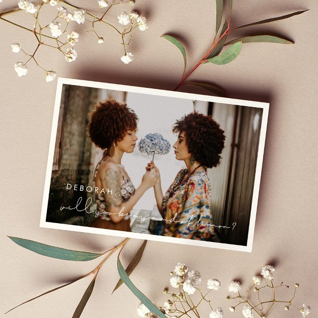 Handgeschriebene minimalistische Trauzeugin Einladung (Von Creator hochgeladen)