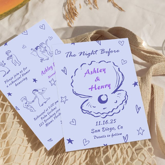 Handgeschriebene Nacht vor dem Abendessen Probe Einladung (Von Creator hochgeladen)