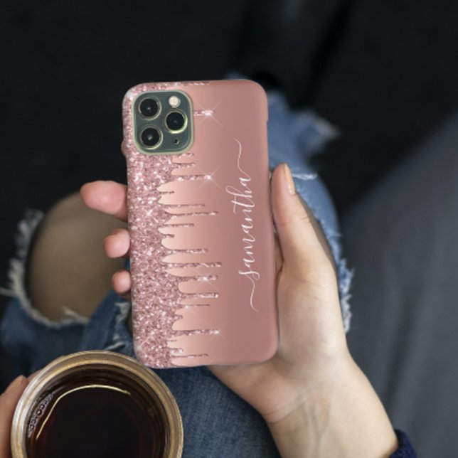 Handgeschriebene Name Rose Gold Glitzer Look Cas Case-Mate iPhone Hülle (Von Creator hochgeladen)