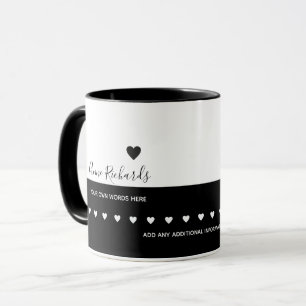 Handgeschriebene Name Signatur mit Liebe Herz Schw Tasse