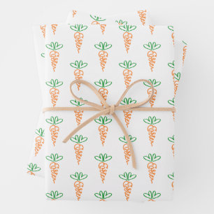 Handgeschriebene Osterkarrot-Geschenkwrap Geschenkpapier Set
