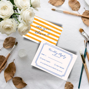 Handgeschriebene Pinstripes Gemalte Italienische H RSVP Karte