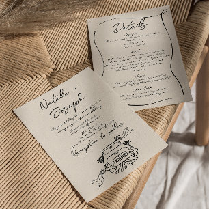 Handgeschriebene Retro-Handschriften, die in einer Einladung