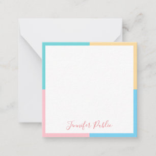 Handgeschriebene, rosa, gelb, blaue grüne Vorlage