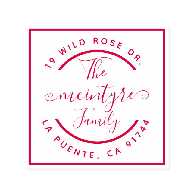 Handgeschriebene Rücksendeadresse mit einfachen qu Permastempel (Design)